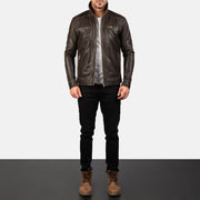 Hudson Læder Bikerjakke til Mænd – alternate product view 3
