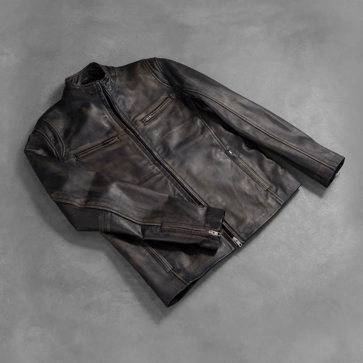 Ionic Læder Bikerjakke til Mænd – alternate product view 7