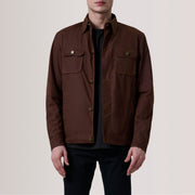 Irwin Brun Waxed Canvas Field Læderjakke til Mænd For Men in Brown Waxed Cotton Canvas - Front Profile View &amp; Tailored Silhouette | Buy Online