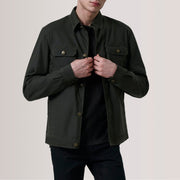 Irwin Olive Waxed Canvas Field Læderjakke til Mænd For Men in Olive Waxed Cotton Canvas - Front Profile View &amp; Tailored Silhouette | Buy Online