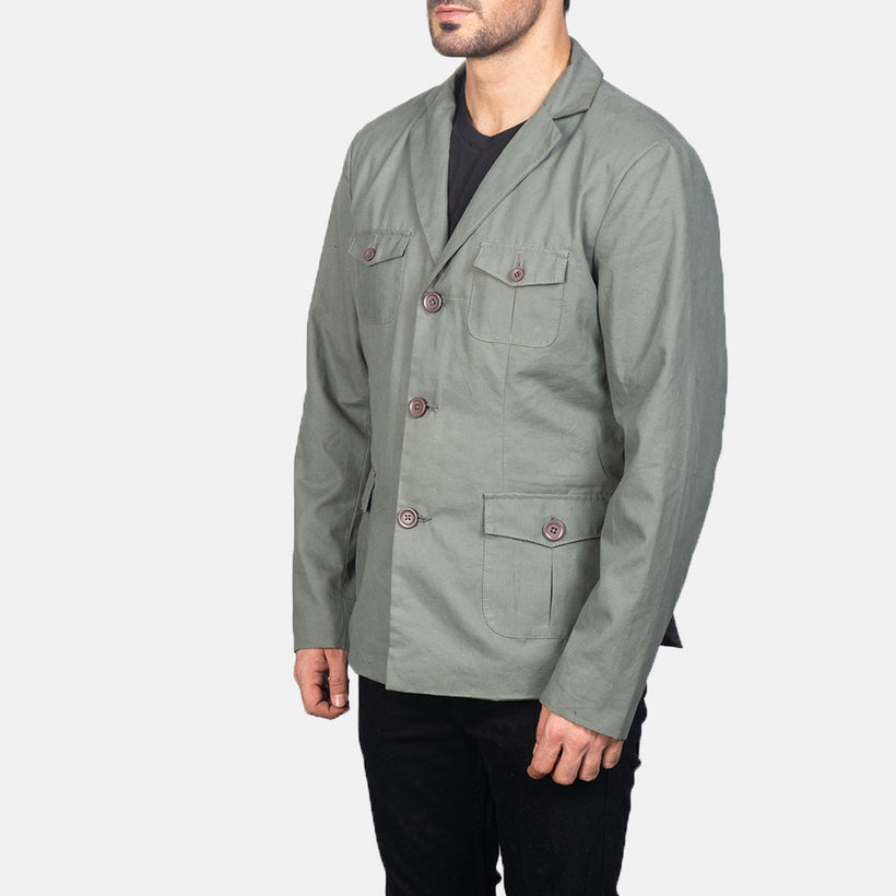 Kajetan Grey Safari Læderjakke til Mænd