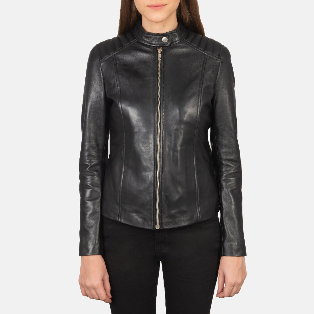 Kelsee Læder Bikerjakke til Kvinder – alternate product view 3
