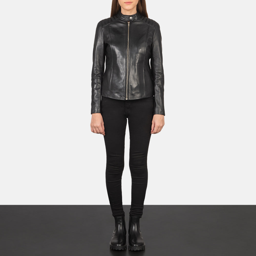 Kelsee Læder Bikerjakke til Kvinder – alternate product view 4