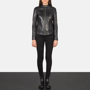Kelsee Læder Bikerjakke til Kvinder – alternate product view 4