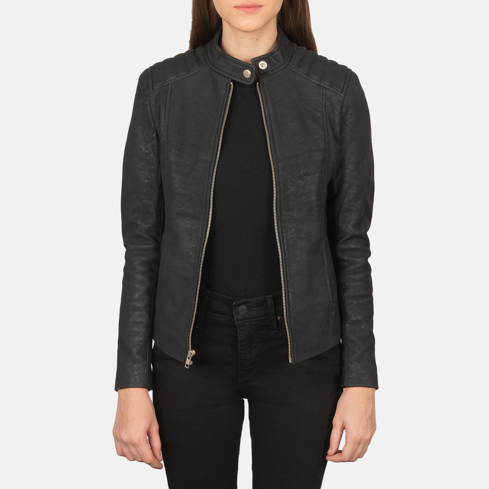 Kelsee Læder Bikerjakke til Kvinder – alternate product view 1