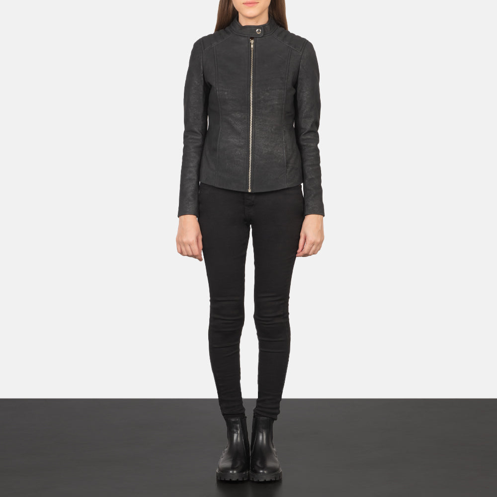 Kelsee Læder Bikerjakke til Kvinder – alternate product view 3