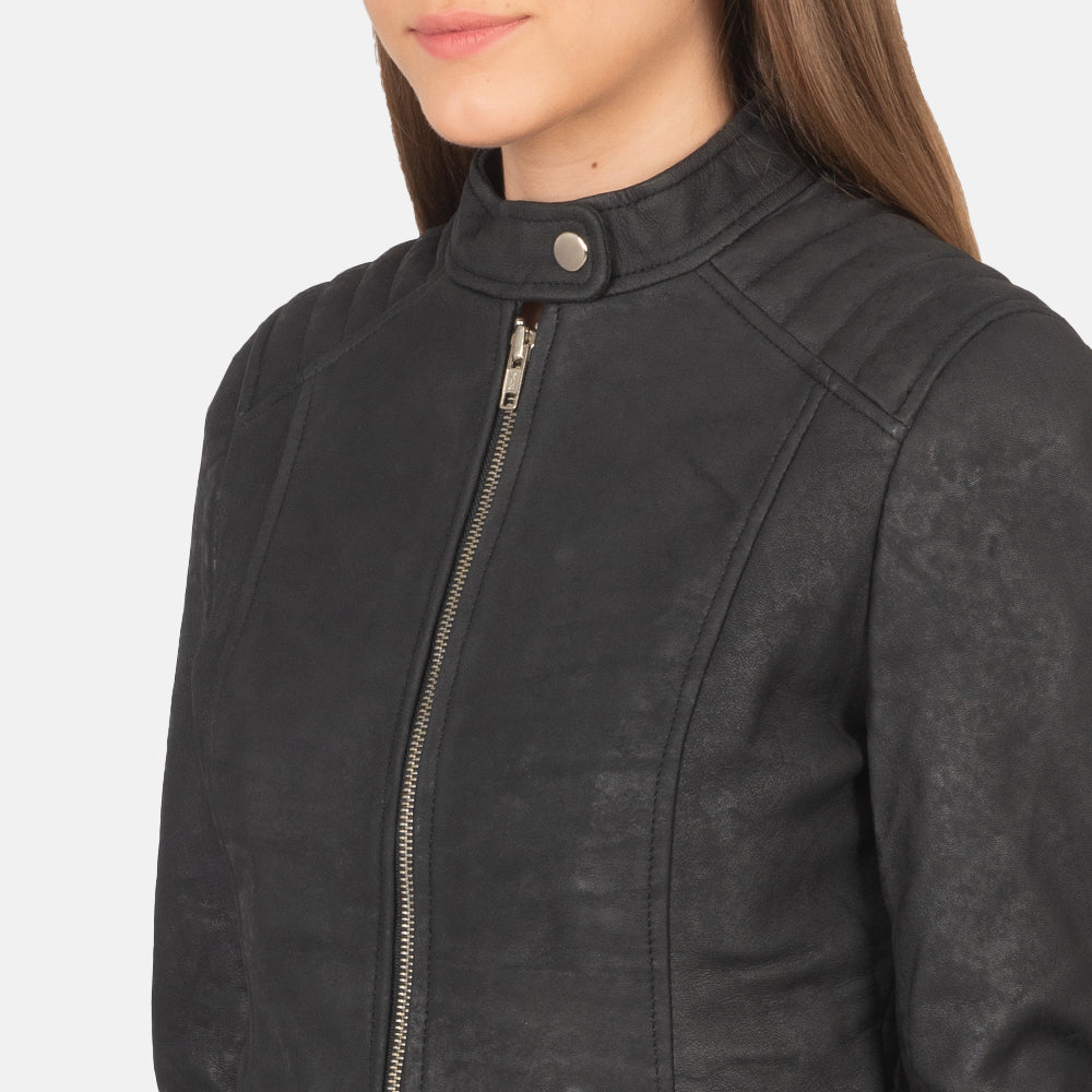 Kelsee Læder Bikerjakke til Kvinder – alternate product view 6