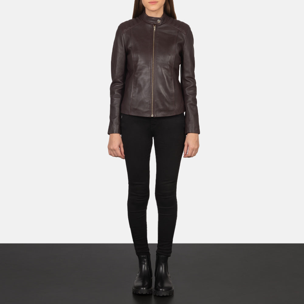 Kelsee Læder Bikerjakke til Kvinder – alternate product view 3