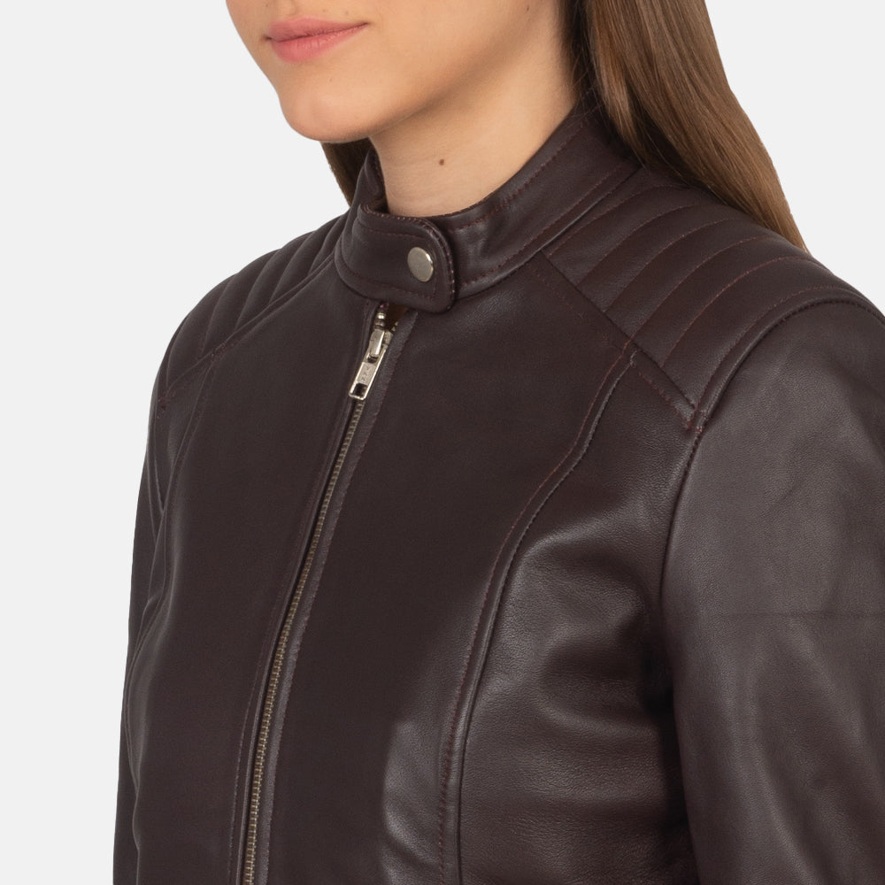 Kelsee Læder Bikerjakke til Kvinder – alternate product view 6