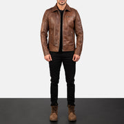 Lavendard Læder Bikerjakke til Mænd – alternate product view 4