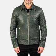 Lavendard Læder Bikerjakke til Mænd – alternate product view 3