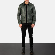 Lavendard Læder Bikerjakke til Mænd – alternate product view 4