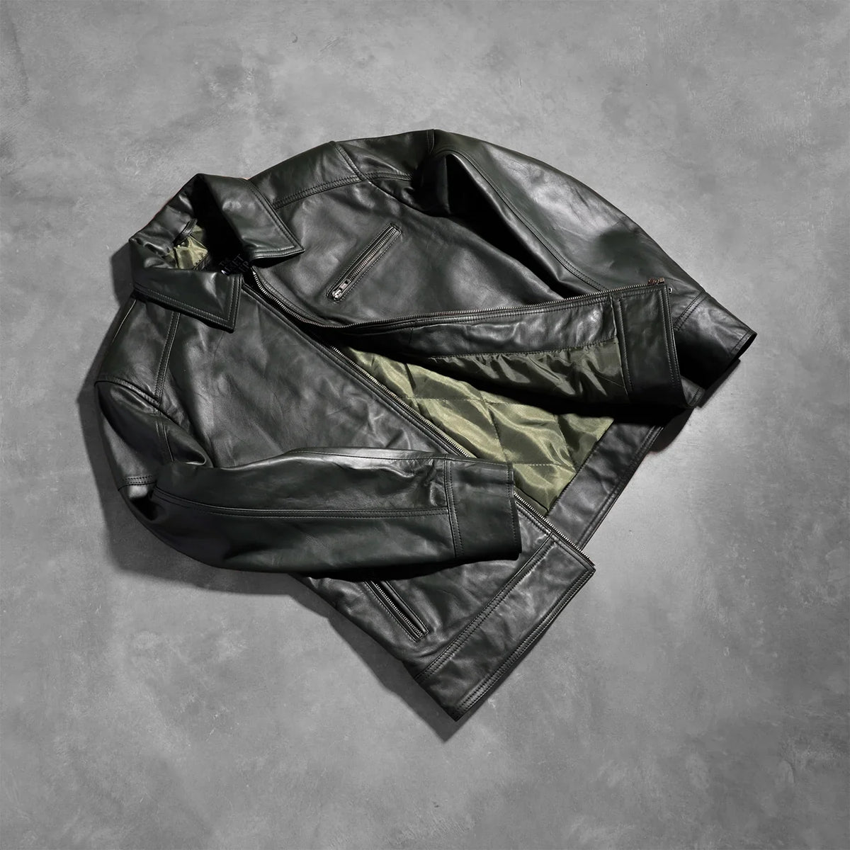 Lavendard Læder Bikerjakke til Mænd – alternate product view 8