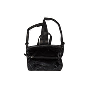 Claire Full-Grain Leather Backpack til Kvinder - Structured Side Profile Showing Gusset Depth &amp; Expansion Capacity