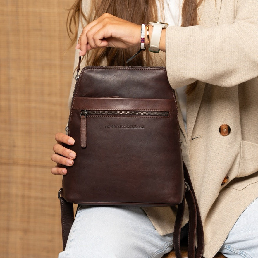 Linford Full-Grain Leather Backpack til Kvinder – alternate product view 3
