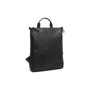 Manchester Full-Grain Leather Backpack til Kvinder - Structured Side Profile Showing Gusset Depth &amp; Expansion Capacity