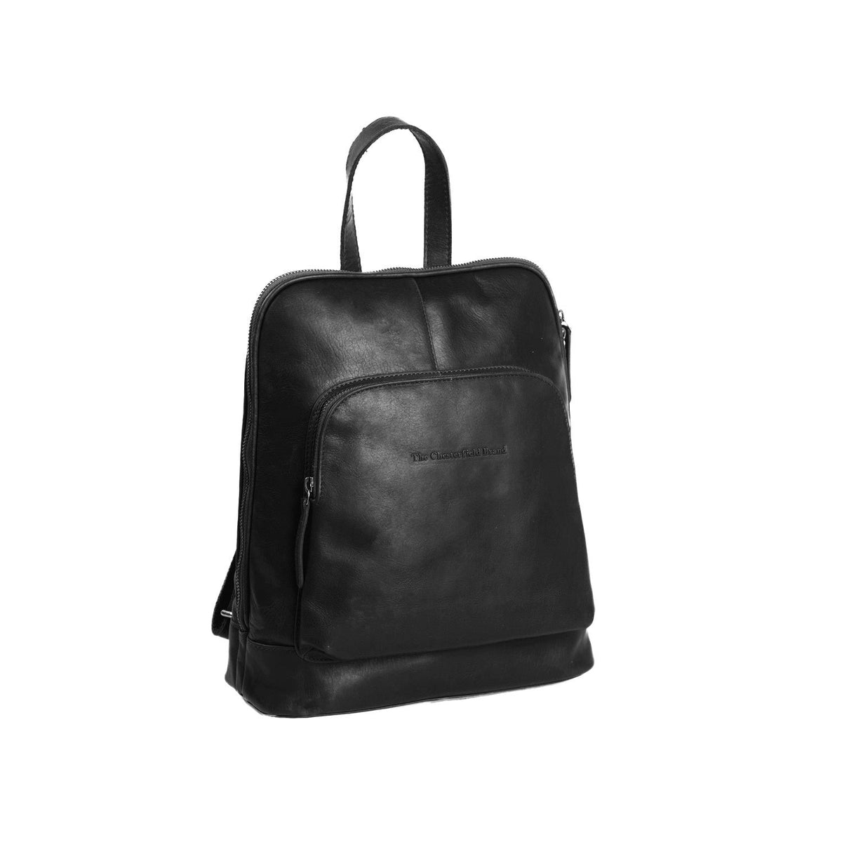 Naomi Full-Grain Leather Backpack til Kvinder in Classic 100% Full-Grain Leather - Full Exterior Front Profile View | Buy Online