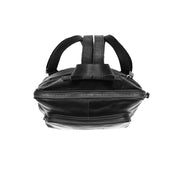 Naomi Full-Grain Leather Backpack til Kvinder - Structured Side Profile Showing Gusset Depth &amp; Expansion Capacity