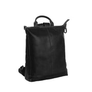 Saar Full-Grain Leather Backpack til Kvinder - Structured Side Profile Showing Gusset Depth &amp; Expansion Capacity