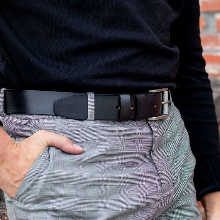 
Aayden Kernelæder Belt til Mænd - Struktureret sideprofil med rummelighed