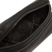 Toronto Full-Grain Leather Belt Bag til Kvinder - Structured Side Profile Showing Gusset Depth &amp; Expansion Capacity