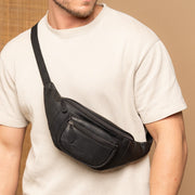 
Classic 100% Full-Grain leather Bag - Bagfra med forstærkede læderremme og syninger