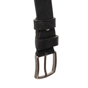 Morrison Full-Grain Leather Belt til Mænd - Structured Side Profile Showing Gusset Depth &amp; Expansion Capacity