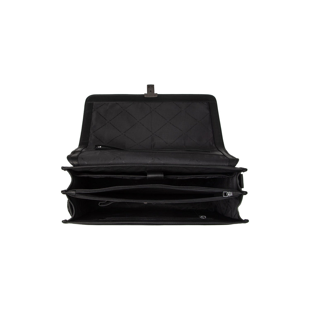 Solid Antique Brass Hardware &amp; Heavy-Duty Dual Zipper Detail on Glenwood Full-Grain Leather Briefcase til Mænd