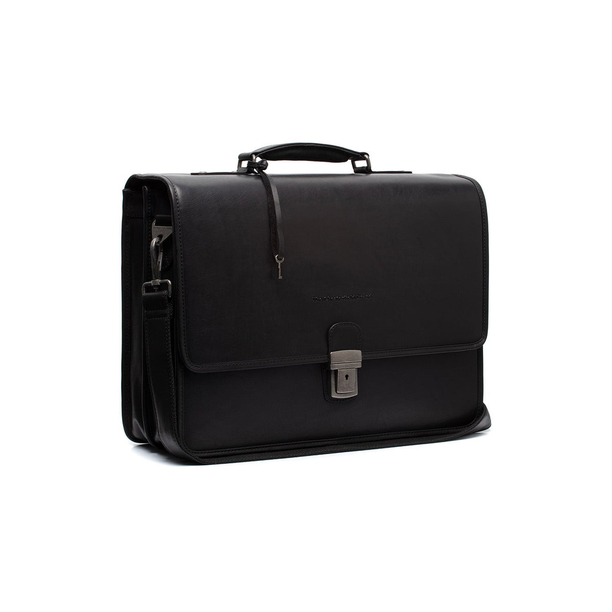 Glenwood Full-Grain Leather Briefcase til Mænd in Classic 100% Full-Grain Leather - Full Exterior Front Profile View | Buy Online