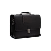 Glenwood Full-Grain Leather Briefcase til Mænd in Classic 100% Full-Grain Leather - Full Exterior Front Profile View | Buy Online