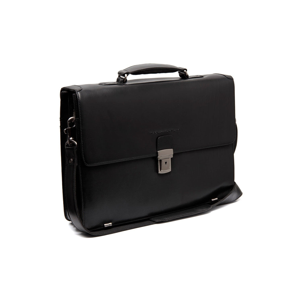 Salvatore Full-Grain Leather Briefcase til Mænd in Classic 100% Full-Grain Leather - Full Exterior Front Profile View | Buy Online