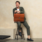 Salvatore Full-Grain Leather Briefcase til Mænd – alternate product view 3
