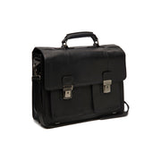 Springfield Full-Grain Leather Briefcase til Kvinder in Classic 100% Full-Grain Leather - Full Exterior Front Profile View | Buy Online