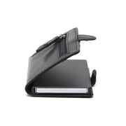 Solid Antique Brass Hardware &amp; Heavy-Duty Dual Zipper Detail on Baldwin Full-Grain Leather Card Holder til Kvinder