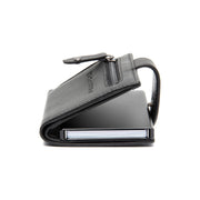 Barrea Full-Grain Leather Card Holder til Kvinder - Structured Side Profile Showing Gusset Depth &amp; Expansion Capacity