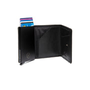 Gabriela Full-Grain Leather Card Holder til Kvinder - Structured Side Profile Showing Gusset Depth &amp; Expansion Capacity