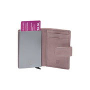 Kaunas Full-Grain Leather Card Holder til Kvinder - Structured Side Profile Showing Gusset Depth &amp; Expansion Capacity