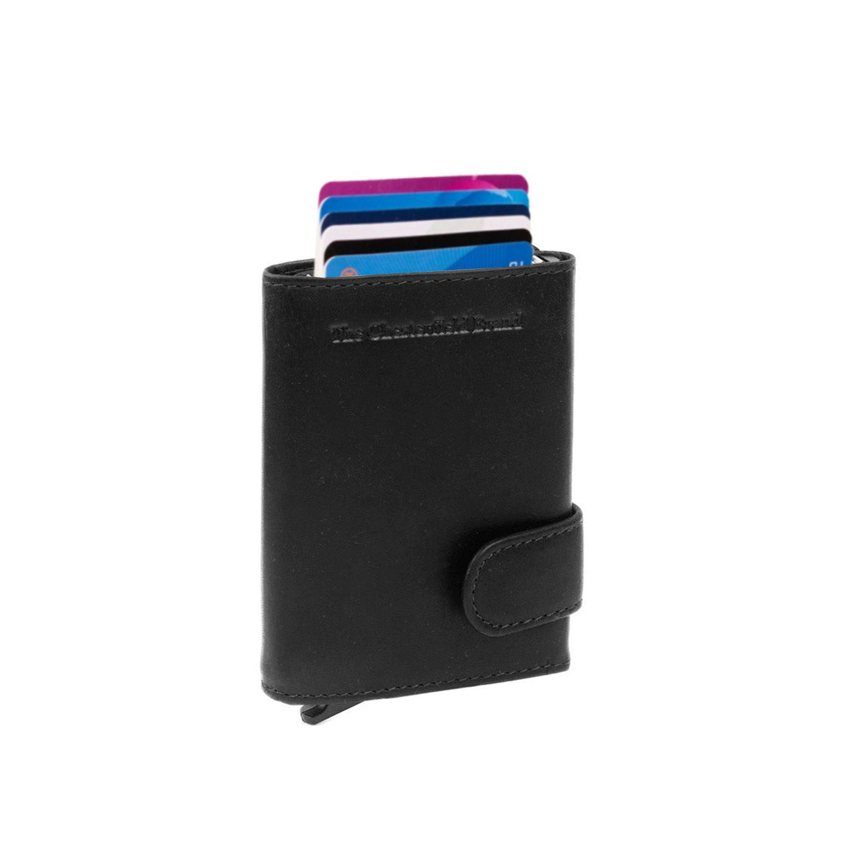 Leicester Full-Grain Leather Card Holder til Kvinder in Classic 100% Full-Grain Leather - Full Exterior Front Profile View | Buy Online
