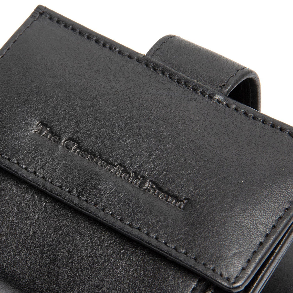 Solid Antique Brass Hardware &amp; Heavy-Duty Dual Zipper Detail on Lesina Full-Grain Leather Card Holder til Kvinder