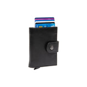 Lesina Full-Grain Leather Card Holder til Kvinder in Classic 100% Full-Grain Leather - Full Exterior Front Profile View | Buy Online