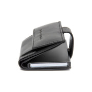 Lesina Full-Grain Leather Card Holder til Kvinder - Structured Side Profile Showing Gusset Depth &amp; Expansion Capacity