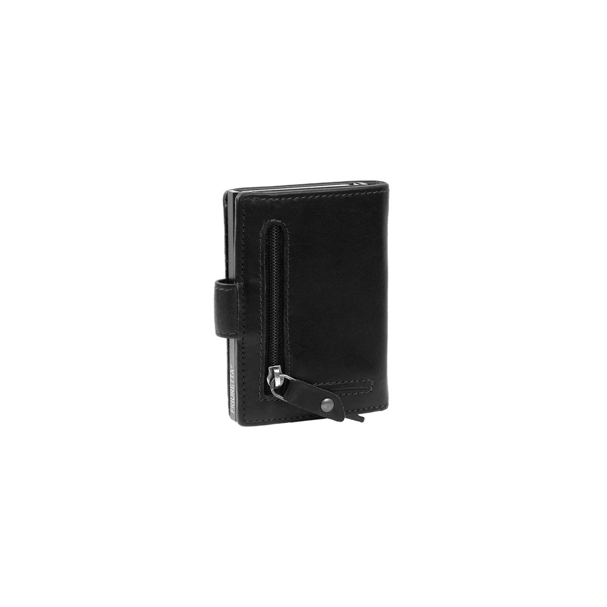 Loughton Full-Grain Leather Card Holder til Kvinder - Structured Side Profile Showing Gusset Depth &amp; Expansion Capacity