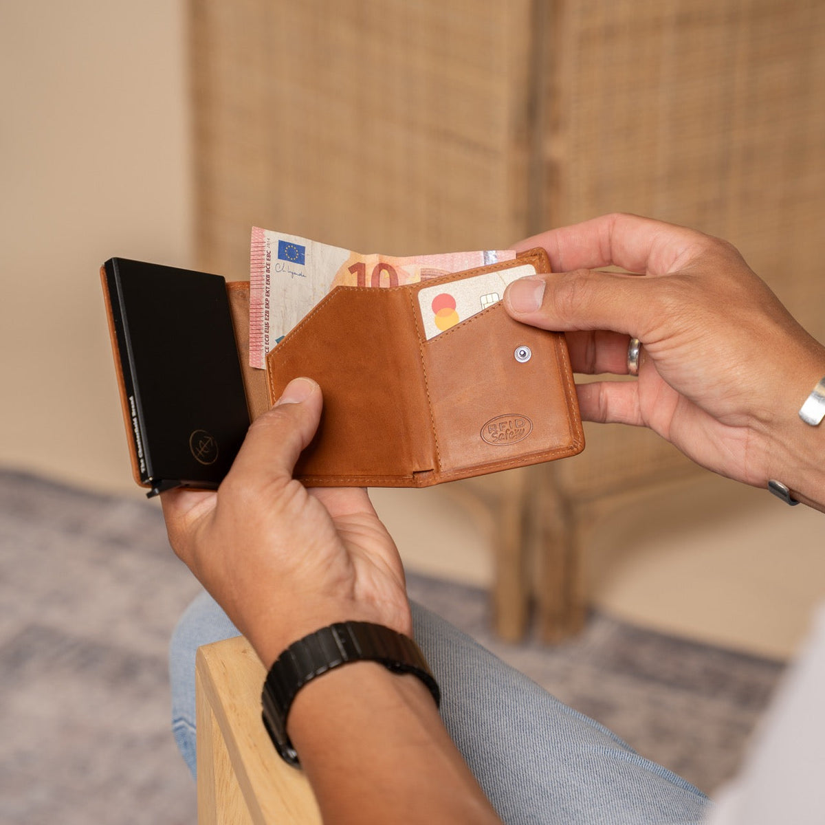 Palma Full-Grain Leather Card Holder til Kvinder – alternate product view 3