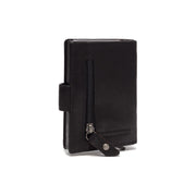 Solid Antique Brass Hardware &amp; Heavy-Duty Dual Zipper Detail on Prague Full-Grain Leather Card Holder til Kvinder