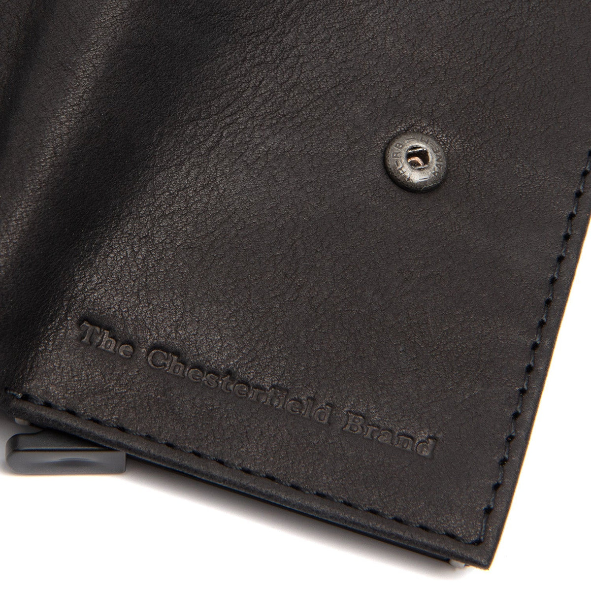 Solid Antique Brass Hardware &amp; Heavy-Duty Dual Zipper Detail on Torola Full-Grain Leather Card Holder til Kvinder