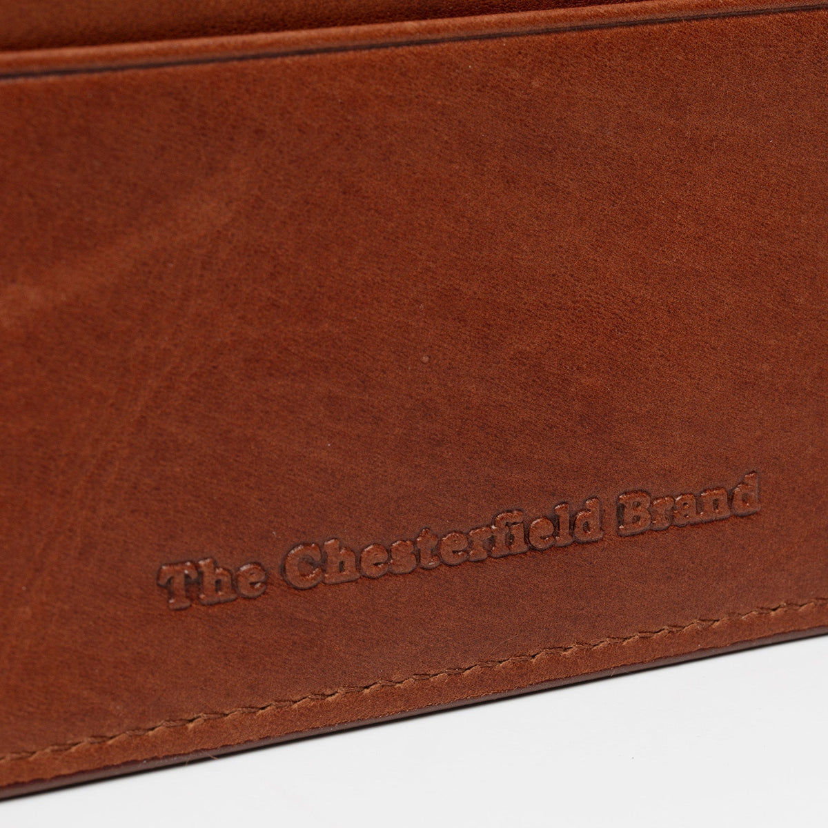Cognac Leather Card Wallet til Kvinder, detail view 4