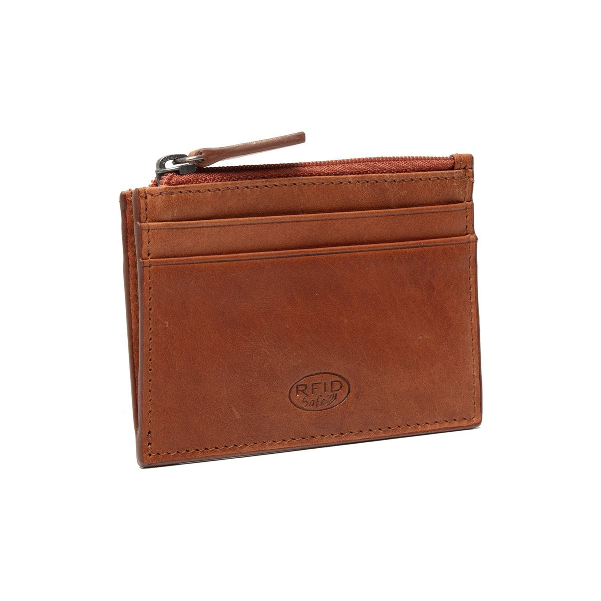 Cognac Leather Card Wallet til Kvinder, detail view 5