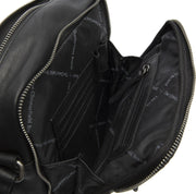 Classic 100% Full-Grain leather Bag - Rear Perspective Showing Reinforced Leather Straps &amp; Stitching