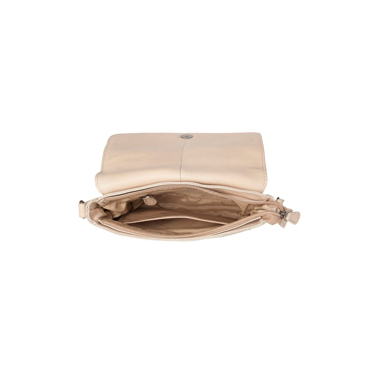 Ann Full-Grain Leather Crossbody Bag til Kvinder - Structured Side Profile Showing Gusset Depth &amp; Expansion Capacity