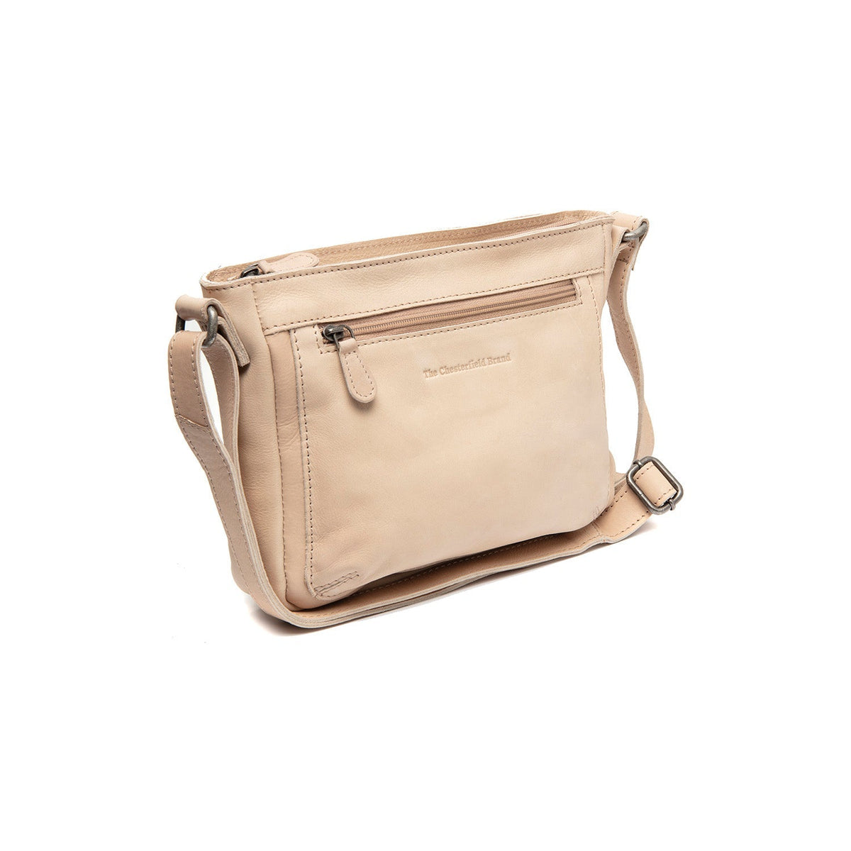 Aston Full-Grain Leather Crossbody Bag til Kvinder in Classic 100% Full-Grain Leather - Full Exterior Front Profile View | Buy Online